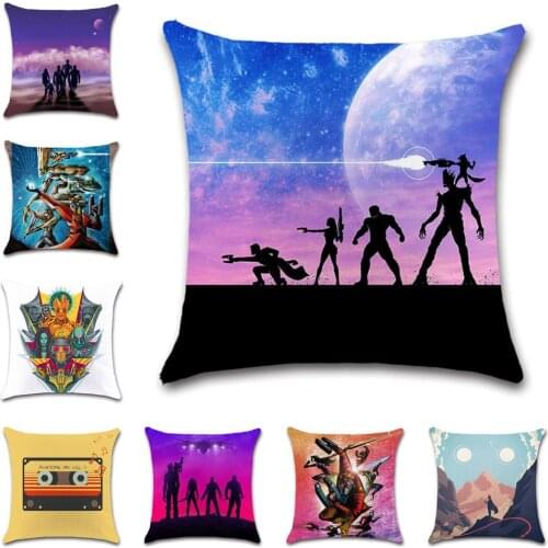 Cartoon Superhero Team White Cushion Cover Decorative Home Throw Sofa Chair Car Seat Friend Bedroom Kids Gift Pillowcase