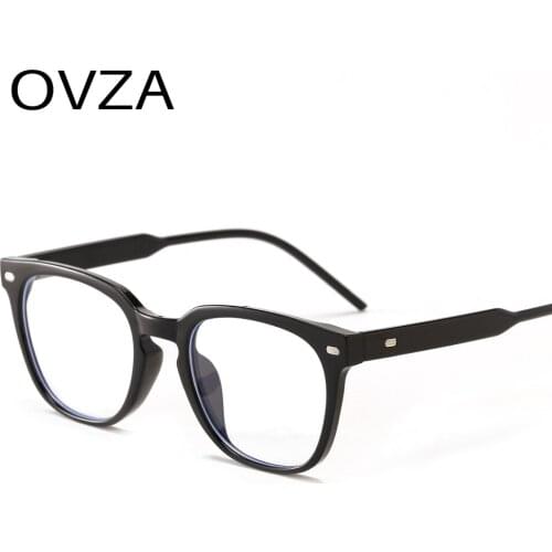 OVZA Vintage Eyeglass Frame Computer Glasses for Women 2021 Blue Light Goggles Mens Retro Style S2079