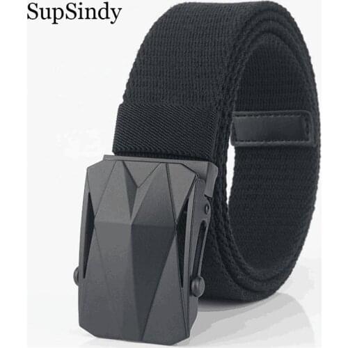 SupSindy Mans Canvas Belt Wild Casual cotton Alloy buckle Jeans belt Army military tactical belts for Men Waistbrand Male strap
