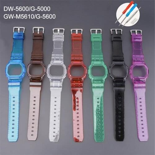 Resin Replacement Watch Strap+Case for Casio G-Shock DW-5600/5000 GW-M5610 G-5600 GLX-5600 Refit Wrist Band Bracelet Accessories