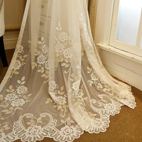 Slow Soul Japanese And Korean Embroidered Luxury Curtains Tulle For Living Room Bedroom Sheer Floral Curtain Drapes Kitchen