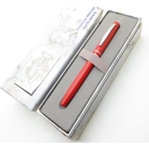 Wings Marble R374 Red Chrome Roller Pen | İsme Special Pen | Gift Pen
