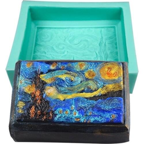 Famous Painting Design Aromatherapy Candle Silicone Mold Star Design Aromatherapy Gypsum Candle Making Handmade Soap Mold