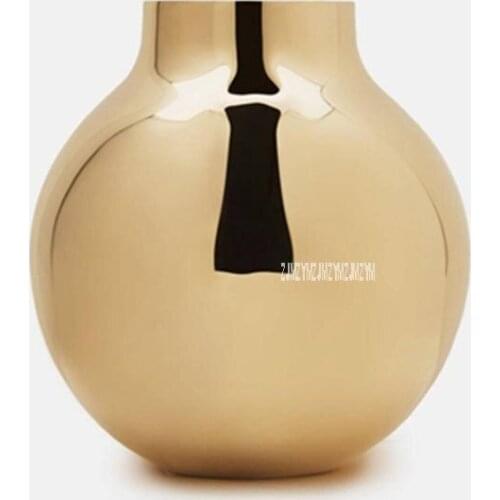 Modern Fashion Nordic Ceramic Vase Gold Plated Flower Vase For Flowers Model Room Furnishing Hotel Office Home Decoration A/B