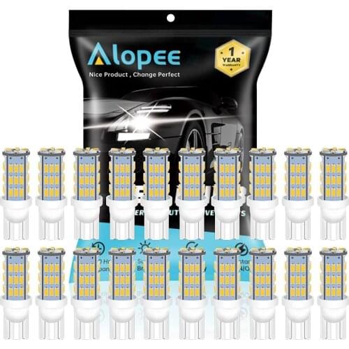 10-Pack Warm White T10 921 194 42SMD 3014 Chipsets LED Car RV Interior Trailer Light Backup Reverse Bulbs Side Marker Light 12V