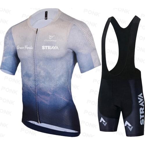 2021 STRAVA Cycling Team Jersey 20D Bike Shorts Suit Ropa Ciclismo Men Summer Quick Dry PRO Bicycle Maillot Pants Clothing
