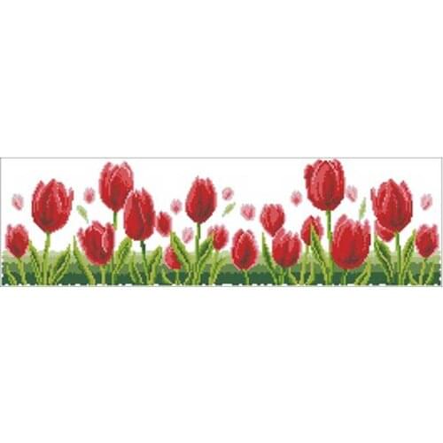 Tulip flower patterns Counted Cross Stitch 11CT 14CT 18CT DIY Chinese Cross Stitch Kits Embroidery Needlework Sets home decor