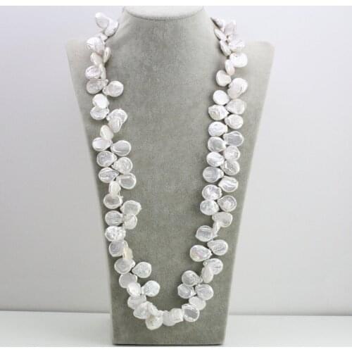 Unique Pearls jewellery Store,Natural White Color Freshwater Pearl Long Necklace,Wedding Bridal Bridesmaids Girl Gift