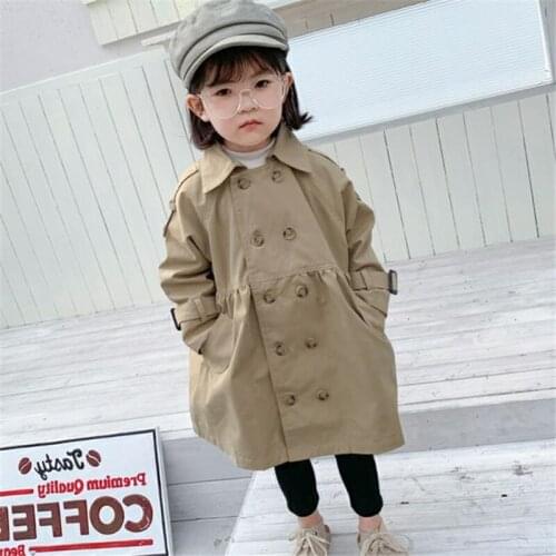 Long Windbreaker Children Spring SummerFor Kids Girl Casual Coat Outerwear Teenage Thick Outwear Jackets High Quality