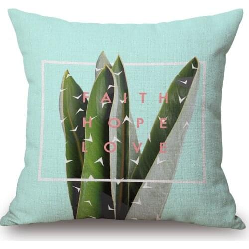 Vintage Cushion Cover Pillow Case Tropical Plants Cactus Palm leaf For Sofa Seat Simple Home Decor 45*45cm Pillow Cover