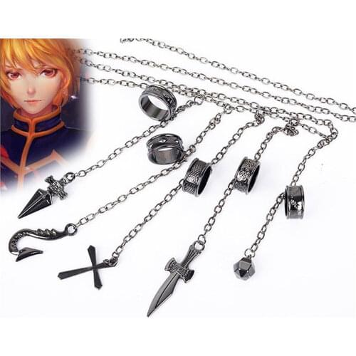 High QUALITY Cartoon Hunter x Hunter Kurapika five darts A finger ring Chain Weapon Accessories Cosplay Ring Hand chian