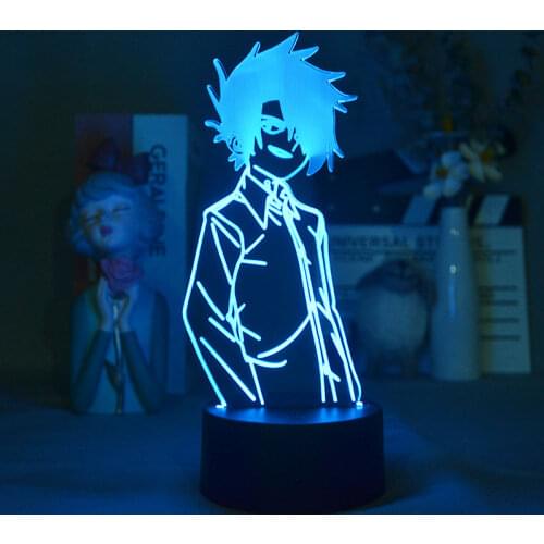 Japanese Manga The Promised Neverland Emma Figure 3D LED Night Light Home Bedroom Decor Kids Child Nightlight Bedside Desk Lamp