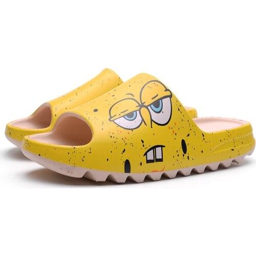 Womens Fashion Summer Yellow Designer Slides Unisex Printed Fluffy Slides Brand Cute Women Memory Foam Slippers Zapatillas Mujer