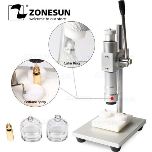 ZONESUN Manual Perfume Bottle Capper Collar Cap Screwing Capping Machine