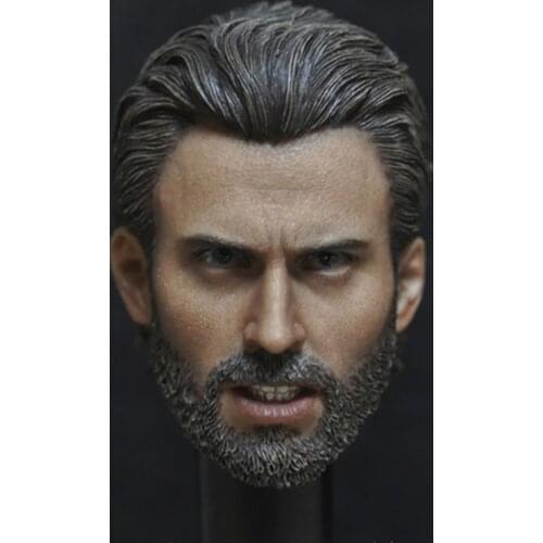 1/6 Captain Head Sculpture with Changeable Face Model Fit 12" Male Action Figure