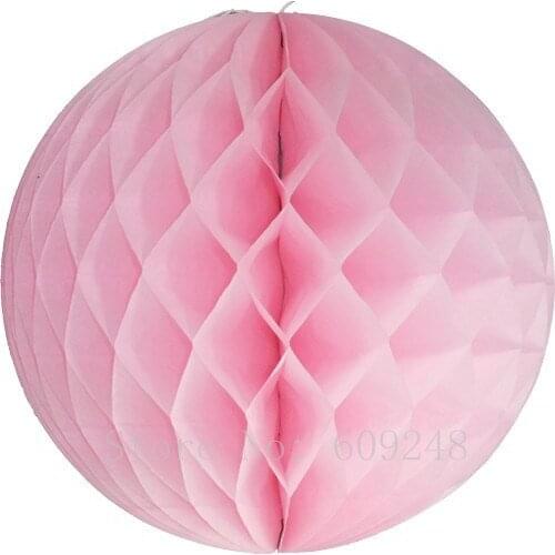 10pcs 4",6",8",10",12",14",16" Light Pink Tissue Paper Honeycomb Balls,Baby Shower Birthday Wedding Party Flowers Nursery Mini