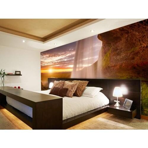 3d mural wallpaper Alpine landscape waterfalls landscape wallpaper mural painting for living room