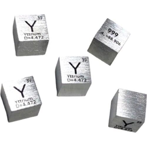 99.9% High Purity Yttrium Rare Earth Metal Y 4.47g Carved Element Periodic Table 10mm Cube