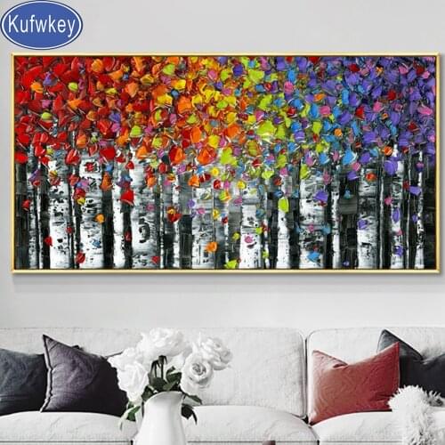 Abstract Tree With Colorful Leaves diamond embroidery sale,3d Pictures diamond mosaic full square round painting cross stitch