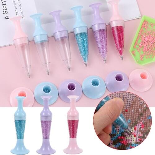 Flower Pot Shape 5D Diamond Painting Point Drill Pen Cross Stitch Embroidery Tool Standable Point Drill Pen Sewing Accessories
