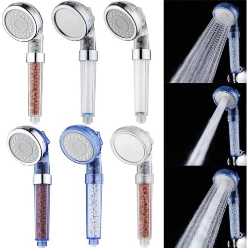Anion Filter Beads Showerhead Sprayer Water Saving Rainfall Jetting Shower SPA Bathroom Filter Ceramic Ball Handle Shower Head