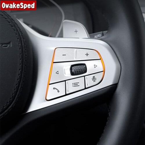 Car Styling Steering Wheel Buttons Decoration Cover Trim Interior Sticker For BMW 3 Series G20 5 series G30 X3 G01 X4 G02 X5 G05