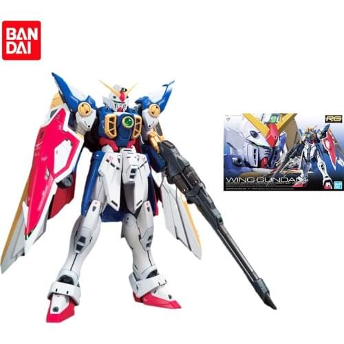 Bandai Gundam Assembly Gunpla RG 35 1/144 XXXG-01W Wing Gundam Action PVC Model Figura Anime Figure Toy kid Model Kit Collection