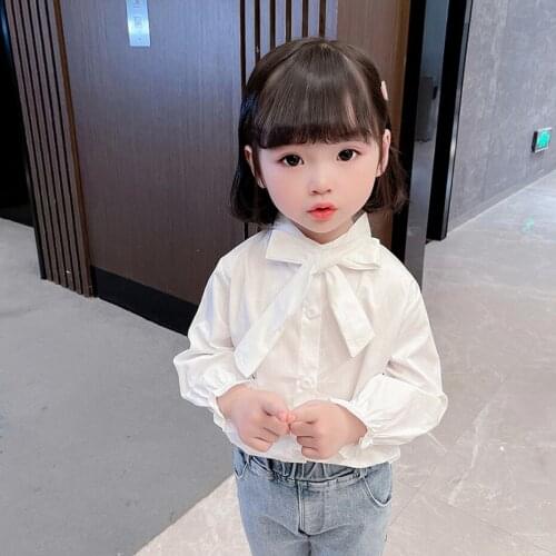 Girls Blouse Solid Color Blouse For Girl Casual White Blouses Childrens For Girls Spring Autumn Clothes Girls
