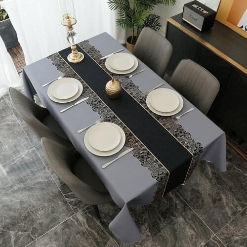 Household wash free and dirt resistant Nordic table cloth rectangular tea table waterproof and oil proof cloth art table cloth