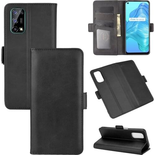 Case For Realme V5 / OPPO K7X / Realme Q2 Leather Wallet Flip Cover Vintage Magnet Phone Case For Realme 7 5G Coque