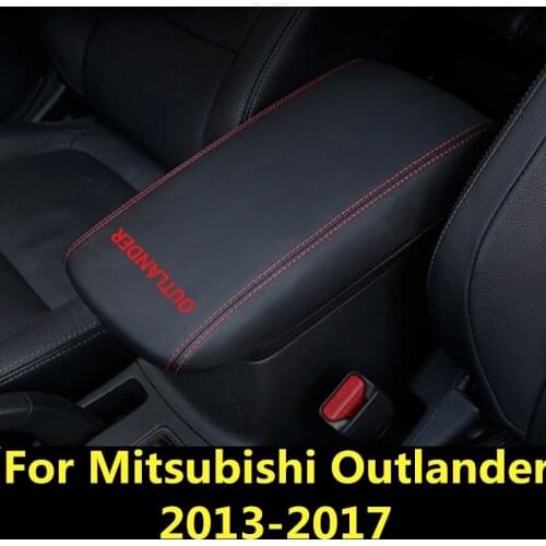 For Mitsubishi Outlander 2013-2017 car central container armrest box PU Leather auto content box holder accessories decoration