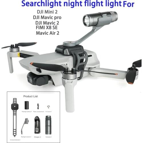 Drone Top Searchlight Flight light Flashlight W Charger For DJI Mini 2/Mavic air 2/Mavic 2/pro/Fimi X8 SE Drone Accessories