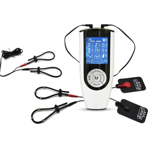 Electric Shock Kit Electro Shock Penis Ring Sticker With High Performance Host Massager Pads Adult Game Medical Themed Sex Toy