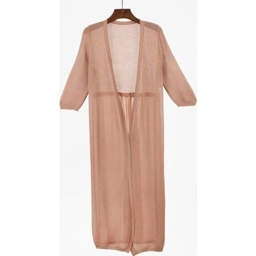 Large Size Women Sun Protection Cardigan 2021 Summer Fashion Knitted Outer Cape Womens Casual Loose Long Sun Protection Clothing