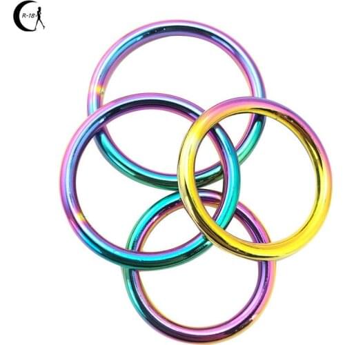 Alloy Metal Rainbow Penis Rings Delay Ejaculation Prevent Impotence Penis Lock Cock Ring Cock Clamp,Adult Game Fine Locking