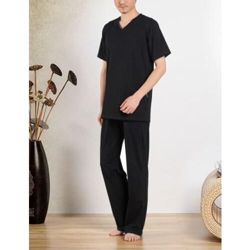 Summer short sleeve high quality Yoga suit men tai chi kung fu suits meditation lay zen clothing