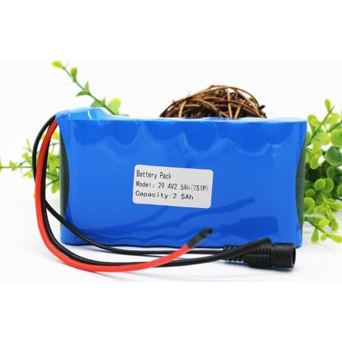 KLUOSI 7S 29.4V 2.5Ah 18650 Li-ion Battery Pack with Balanced 20A BMS for Electric Unicycles Moped Ebike Scooters Light Bicycle