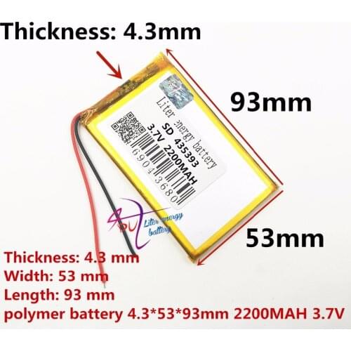 SD435393 2200mah 3.7v lipo battery cell