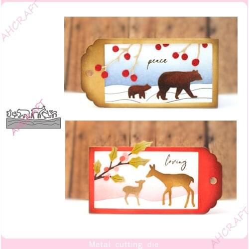 Bear and Deer Metal Cutting Dies for DIY Scrapbooking Photo Album Decorative Embossing PaperCard Crafts Die2020