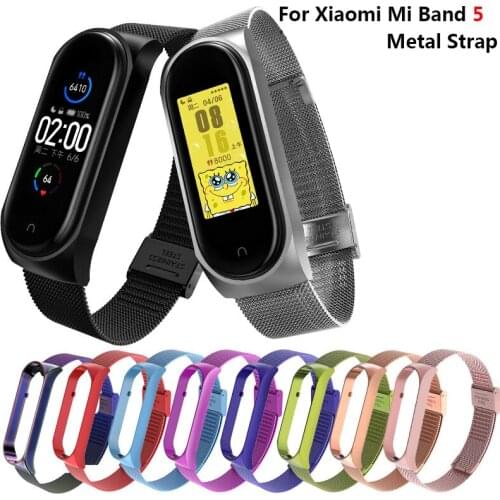 Metal Strap For Xiaomi Mi Band 5 Wrist Bracelet Replacement Bracelet Wristband Stainless Steel Strap For Xiaomi Mi Band 5