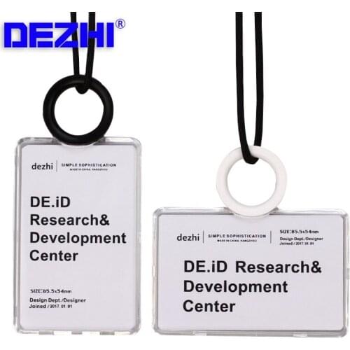 Multi-function Creative Cup Ring Badge Holder ID IC Card Case with Black Lanyard,can custom the LOGO,Crystal Clear Quality