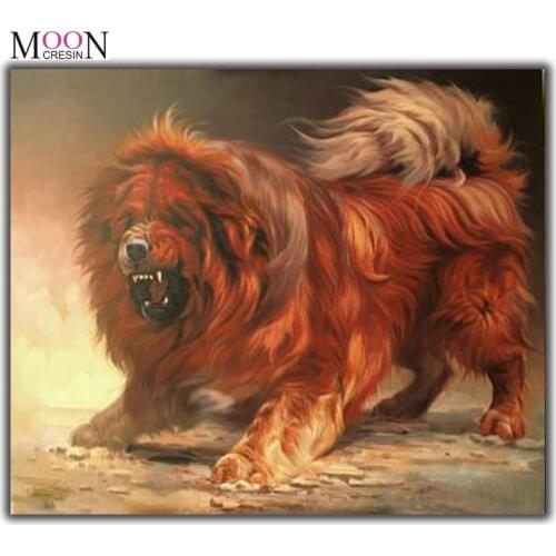 MOONCRESIN Diamond Painting Cross Stitch Fierce Lions Diy Diamond Embroidery Full Square & Round Diamond Mosaic Decoration Gifts