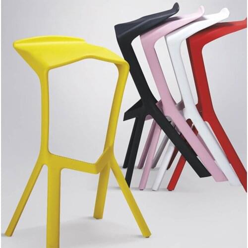 Simple modern bar chair Nordic leisure plastic bar stool creative personalized designer shark mouth high chair stool