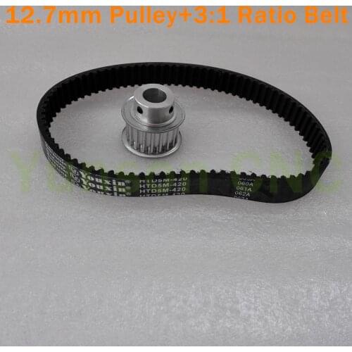 CNC 4th Axis Rotary Axis accessory Motor Pulley for 12.7mm diameter shaft NEMA34 Motor+HTD5M-420 Timing Belt Kits