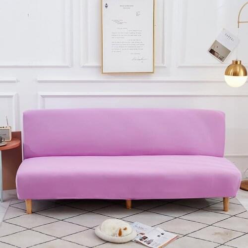 Modern Solid Color Sofa Bed Slipcover With Elastic Purple Sofa Protector for Living Room Housse Canapé Folding Sofa Seat Covers