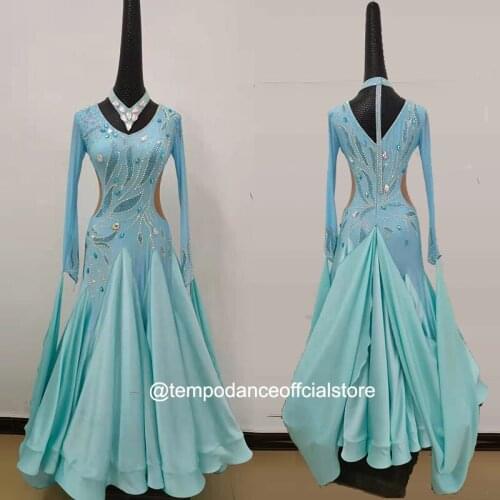 New Standard Ballroom Dance Dress Women Girls Competition Costume Sleeveless Lycra Waltz Stage Dance Wear Clothes