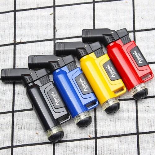Spray Gun Jet Torch Lighter Turbo Inflatable Windproof Butane Gas Pipe Lighter Utdoor Portable Cigarette Lighters Blue Flame