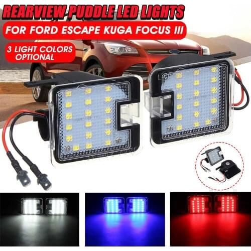 Pair Car Rearview LED Puddle Lights Under Mirror LED Courtesy Lamp For Ford/C-max/Focus/Kuga/Escape/Mondeo