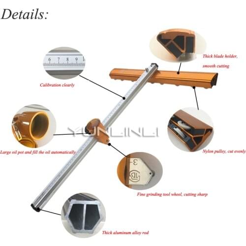 Heavy Glass Cutter 60cm 90cm 150cm High precision Glass Push Broach Roller Type Glass Ceramic Tile Cutting Machine T-XING