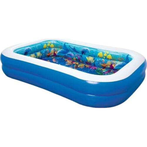 103X69X20inch Inflatable Swimming Pool Blow Up Family Water Fun Pool For Kids Underwater World 3D Pool W/Repair Patch Glasses